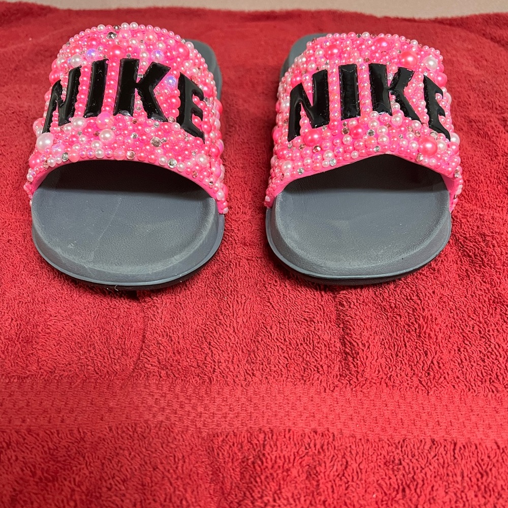 Custom bling Nike slides